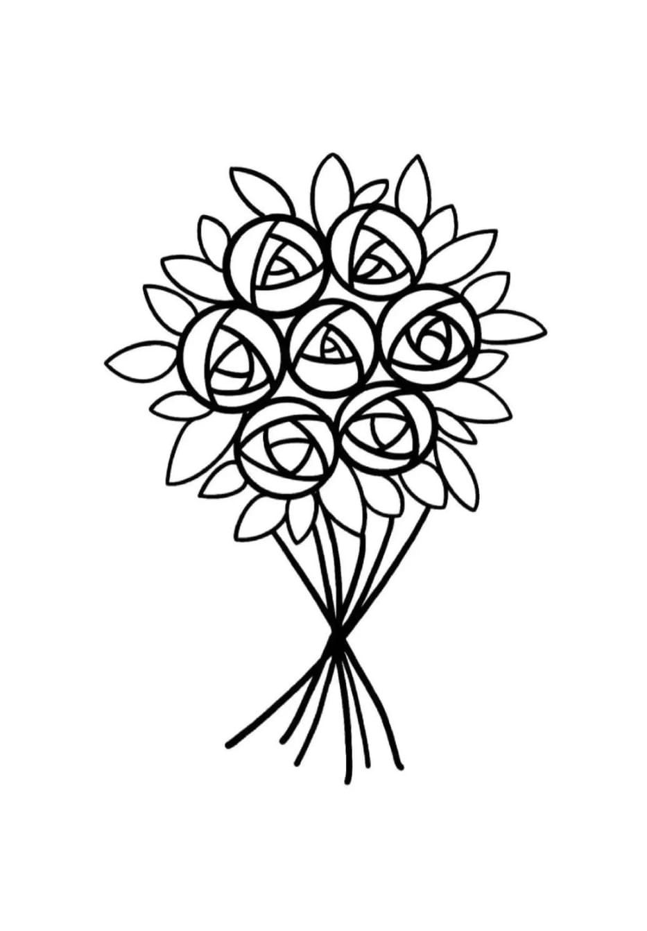 a bouquet of 7 flowers
