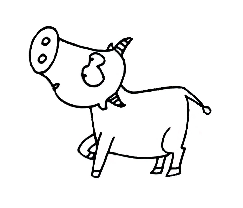 a cow with its head held high coloring pictures