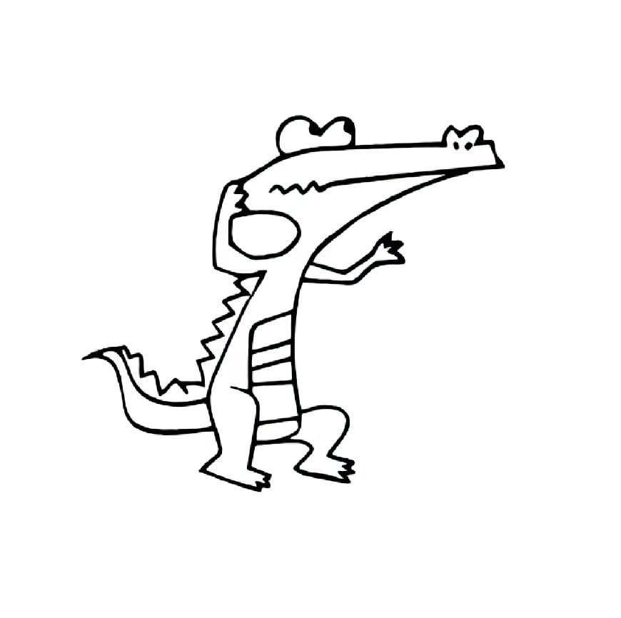 a crocodile that touches its head coloring pictures