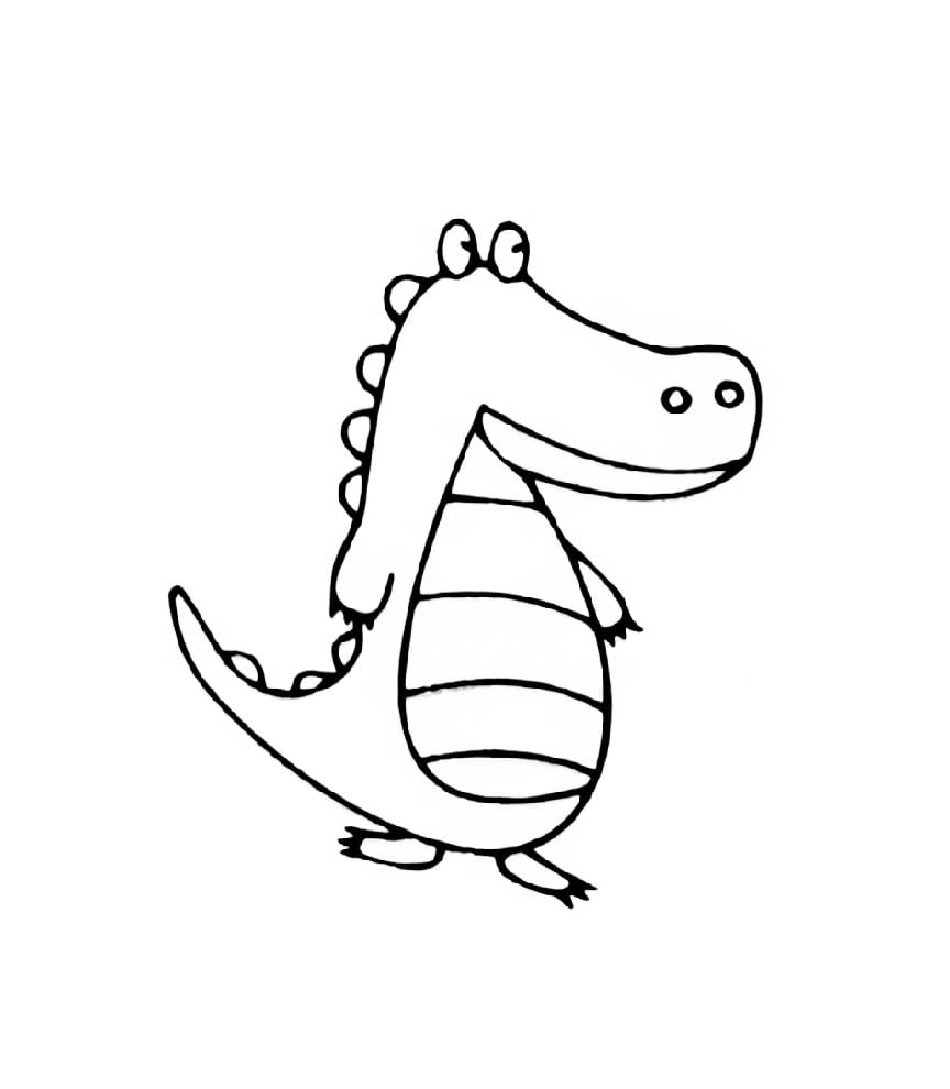 a crocodile with its head turned coloring pictures