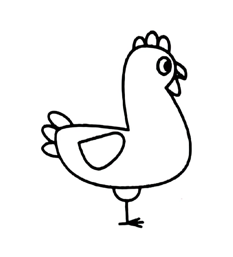 a hen standing on one leg coloring pictures
