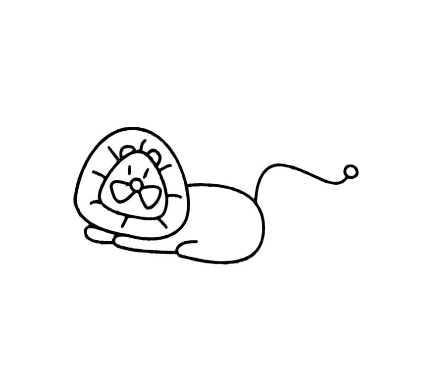 a lion on the ground coloring pictures