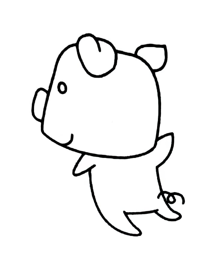 a pig in a circle coloring pictures