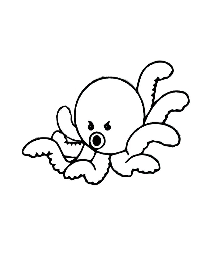 angry octopus coloring pictures