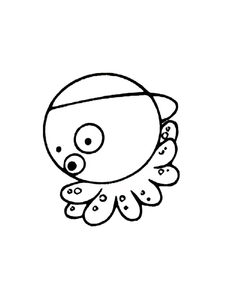 baby octopus with hat coloring pictures