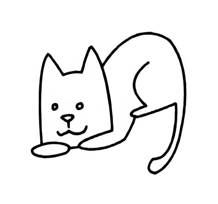 cat on the ground coloring pictures