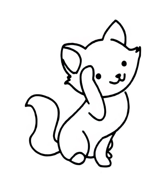 cat waving coloring pictures