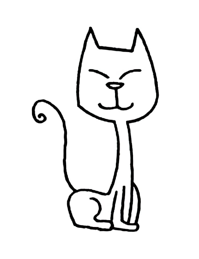 cat with a long neck coloring pictures