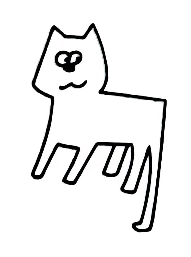 cat with a long tail coloring pictures