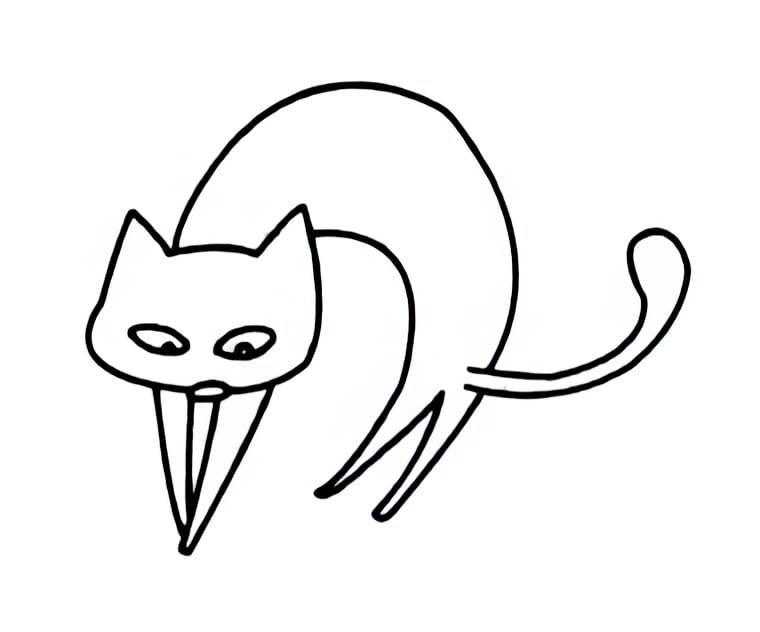 cat with bent body coloring pictures