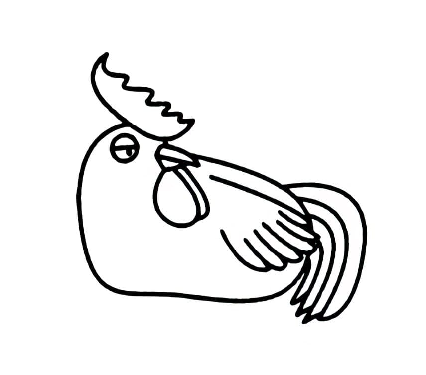 cock on the ground coloring pictures