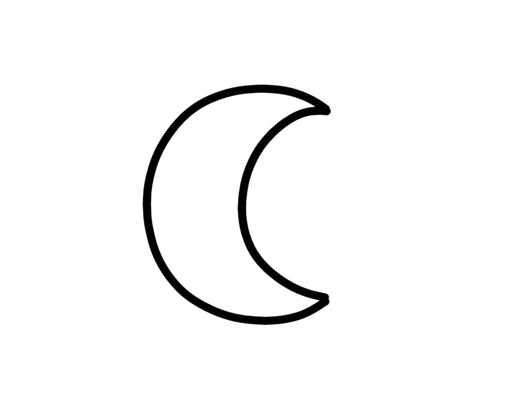 crescent shape coloring pictures