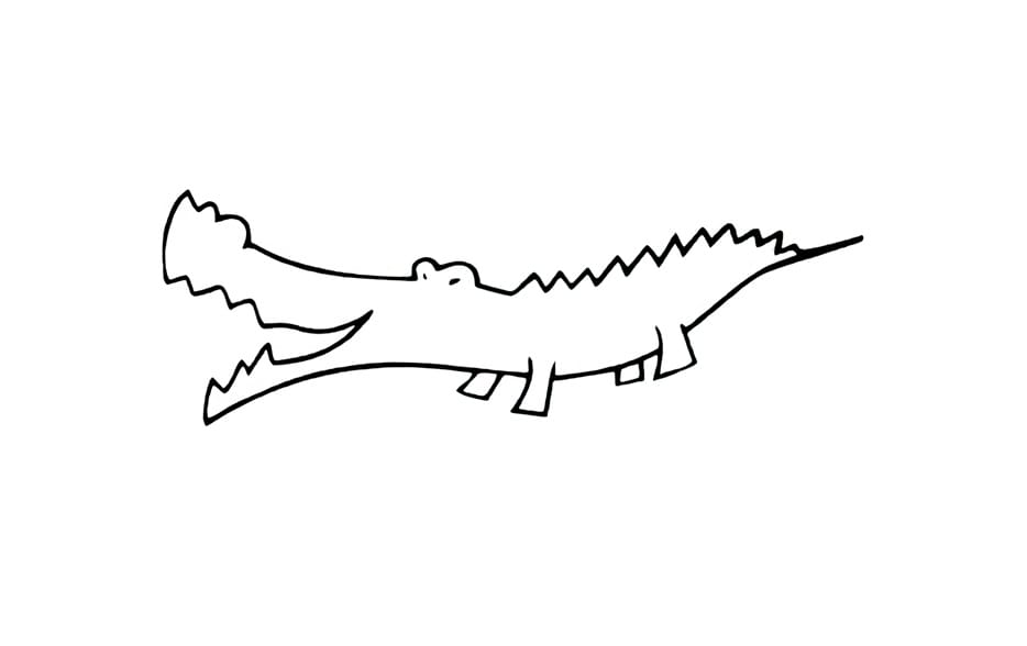 crocodile with a big mouth coloring pictures
