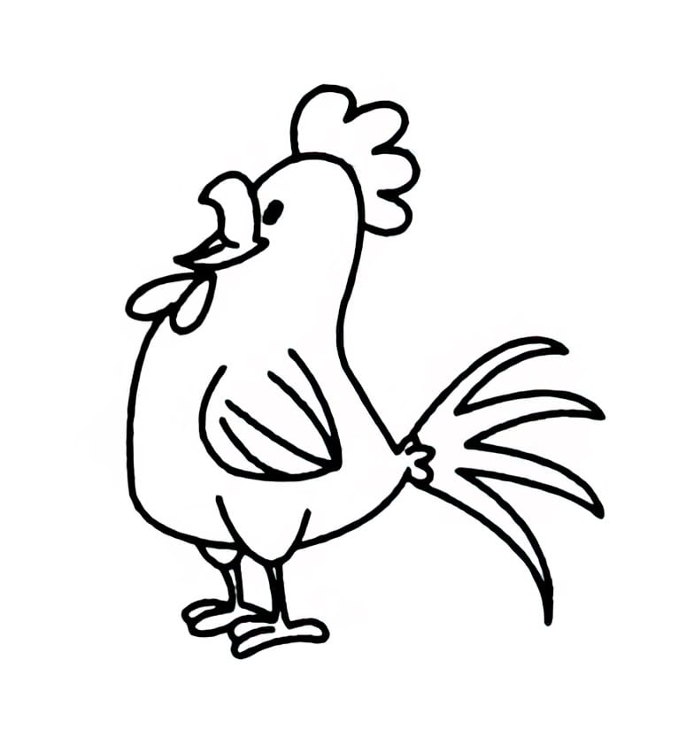 crowing rooster coloring pictures