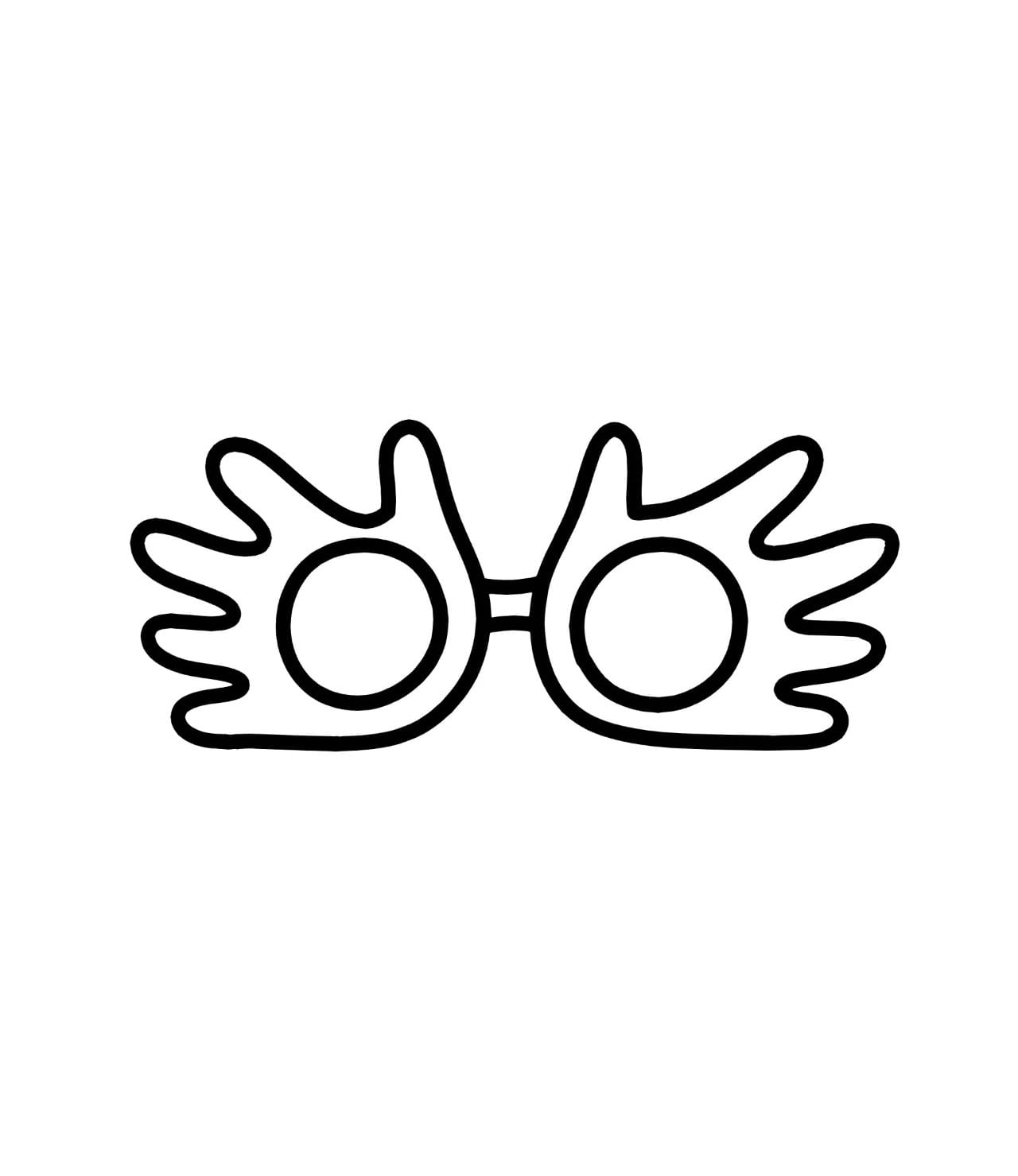 double handed palm shaped eyeglasses coloring pictures