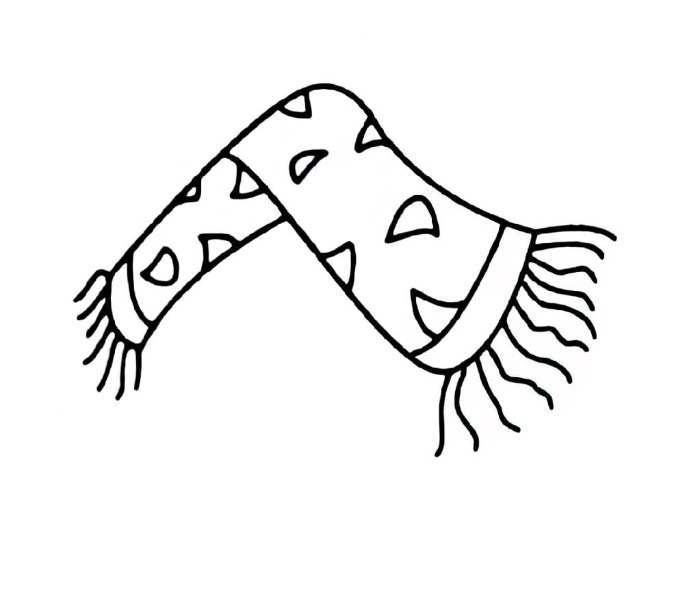 fringed towel with irregular pattern