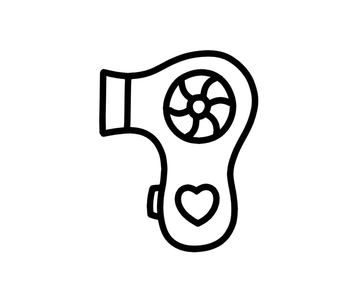 hair dryer coloring pictures