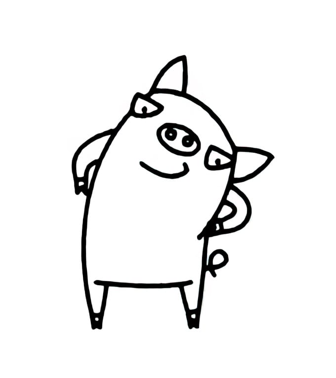 happy pig coloring pictures