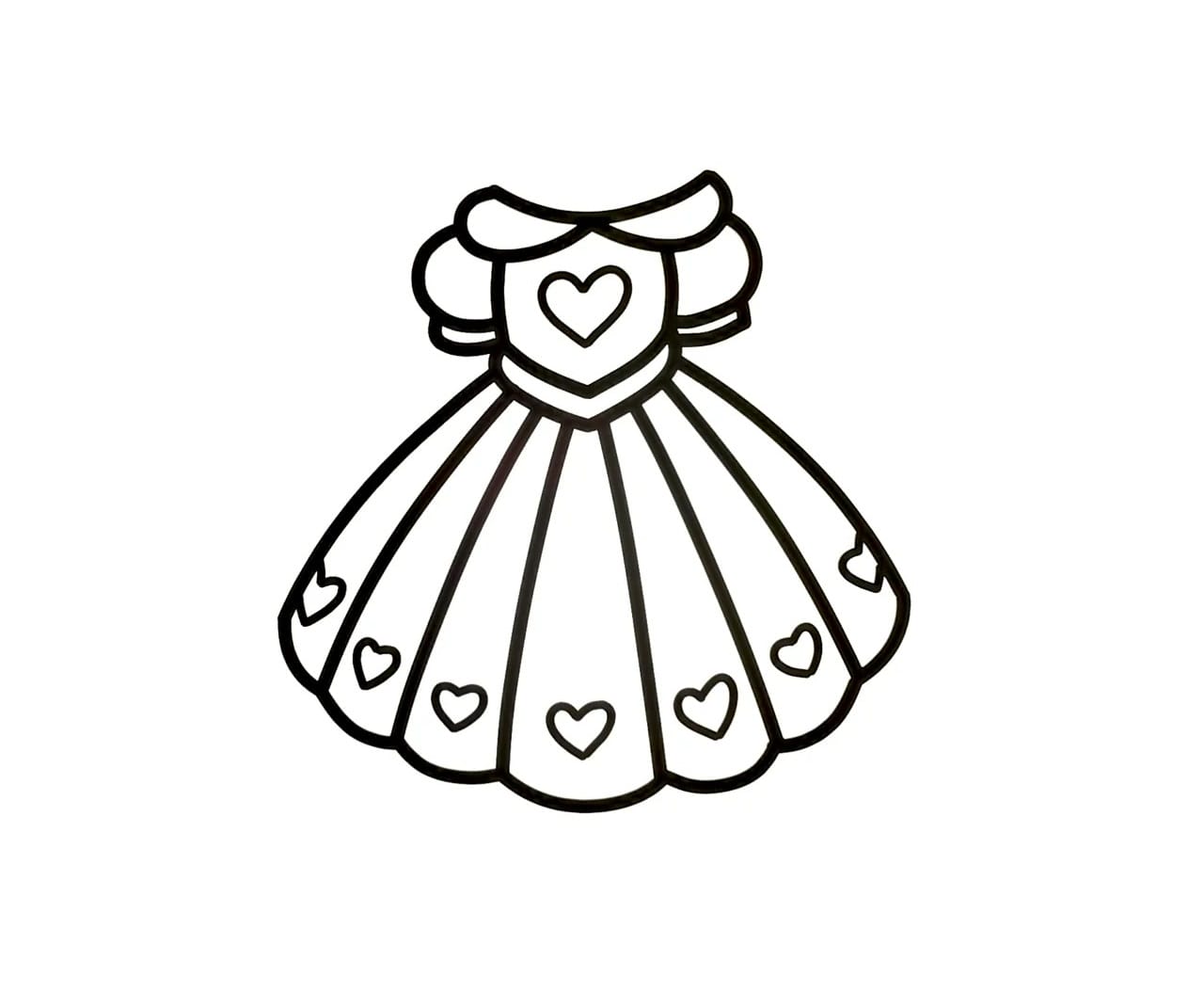 heart pattern dress coloring pictures