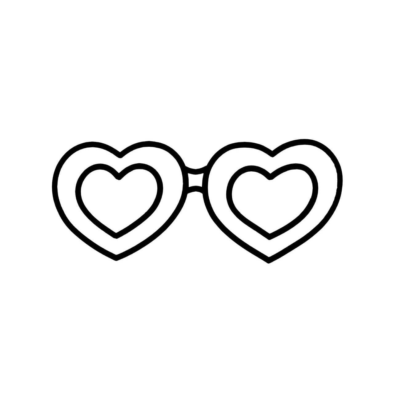 heart shaped glasses coloring pictures