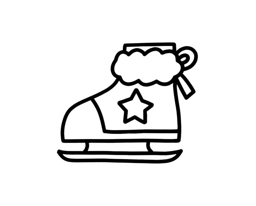 ice skates with pentagrams coloring pictures