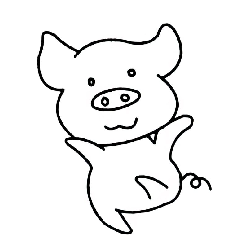 kicking pig coloring pictures