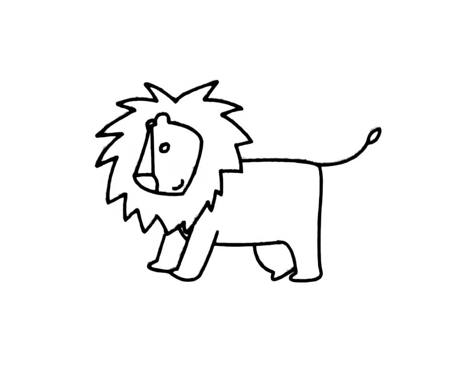 lion with tail up coloring pictures