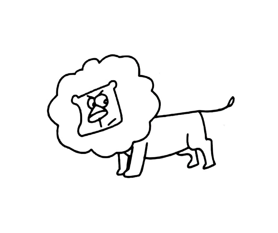 lions with their heads turned coloring pictures