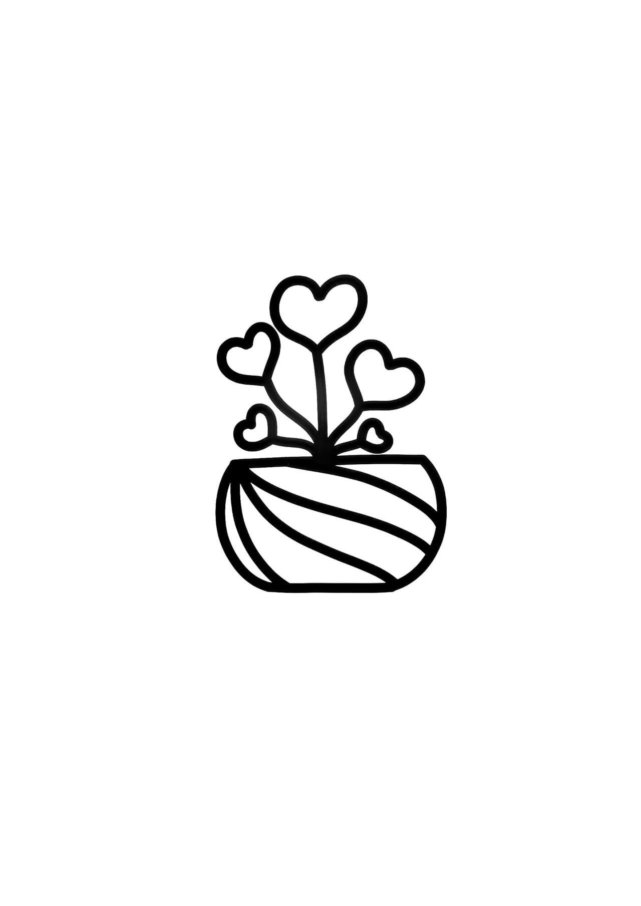 love flower pot coloring pictures