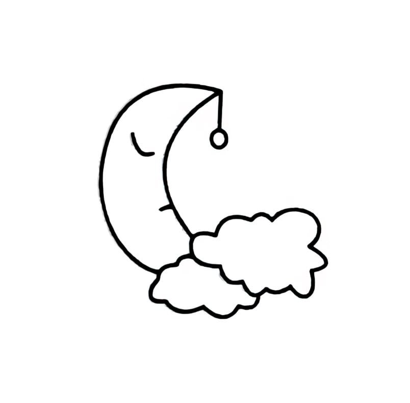 moon and clouds coloring pictures