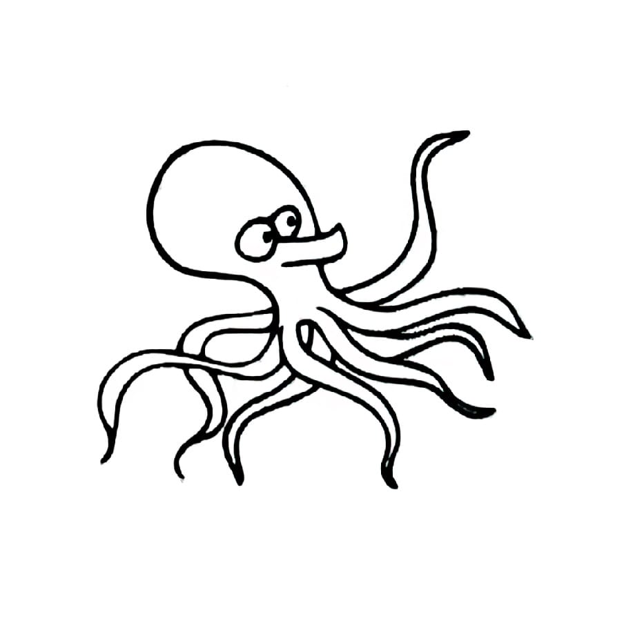 octopus with a long nose coloring pictures
