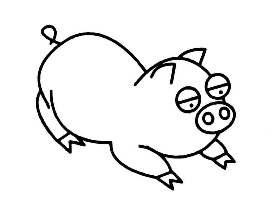 pig on the ground coloring pictures