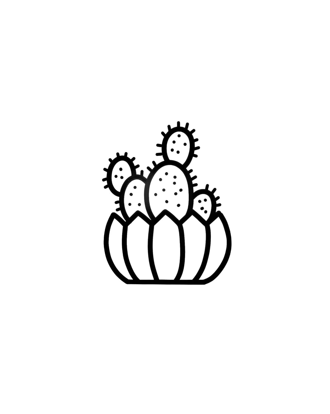 potted cactus coloring pictures