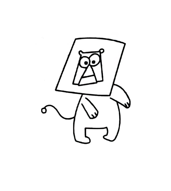 rectangular faced lion coloring pictures