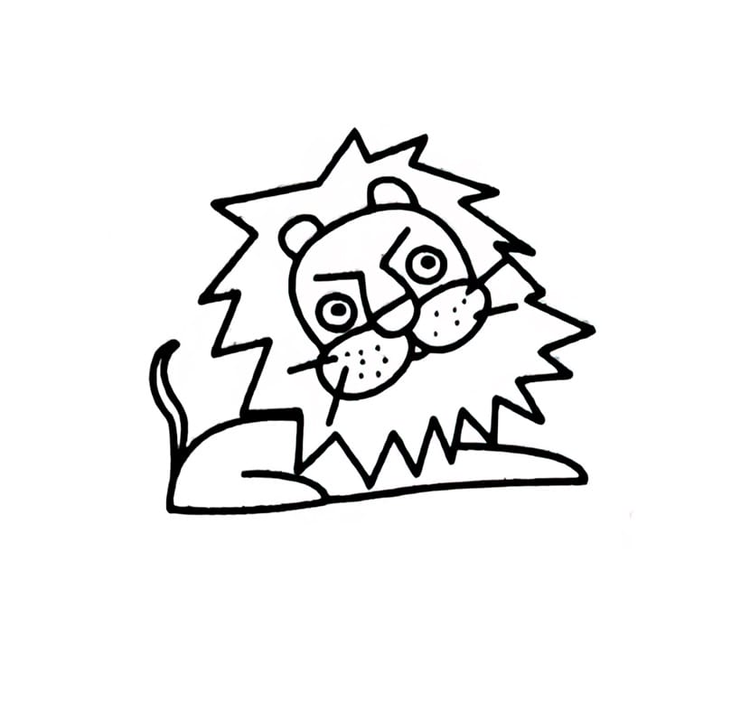 resting lion coloring pictures
