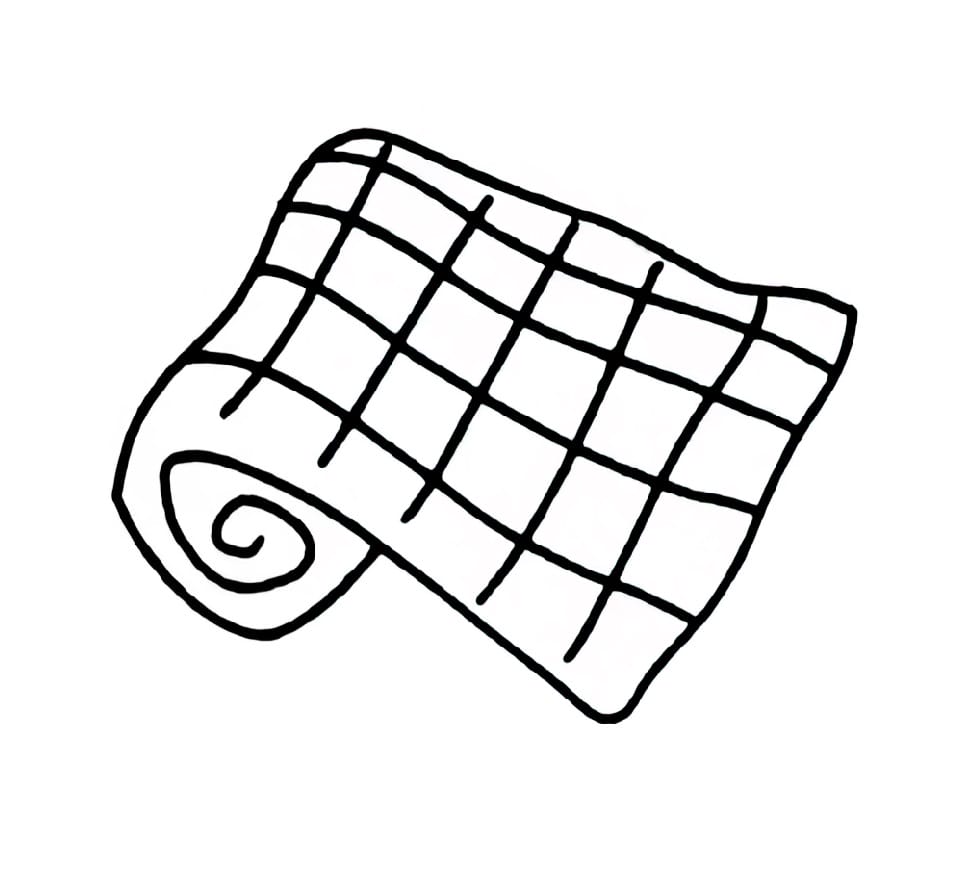 rolled up plaid towel
