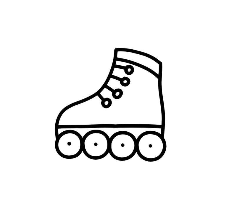 roller skates with four wheels coloring pictures
