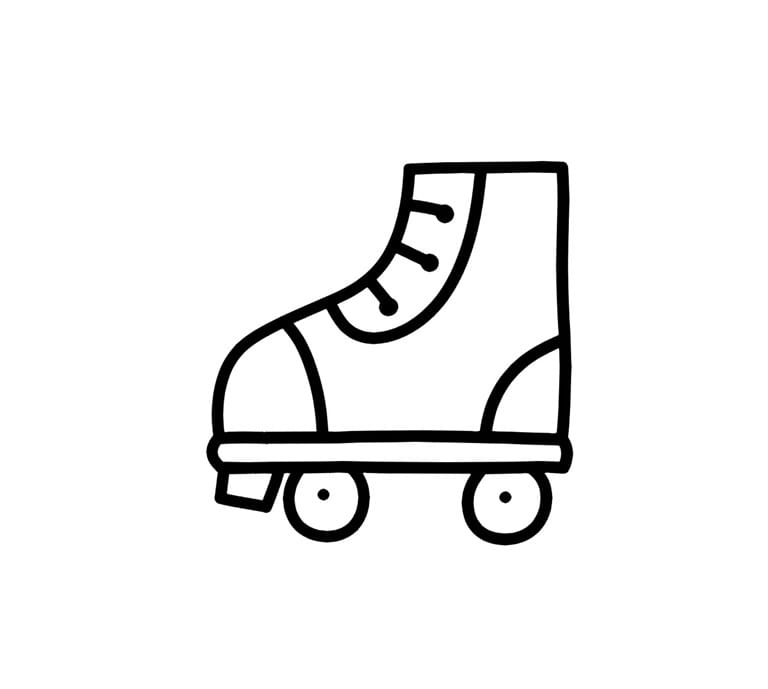 roller skates with two wheels coloring pictures