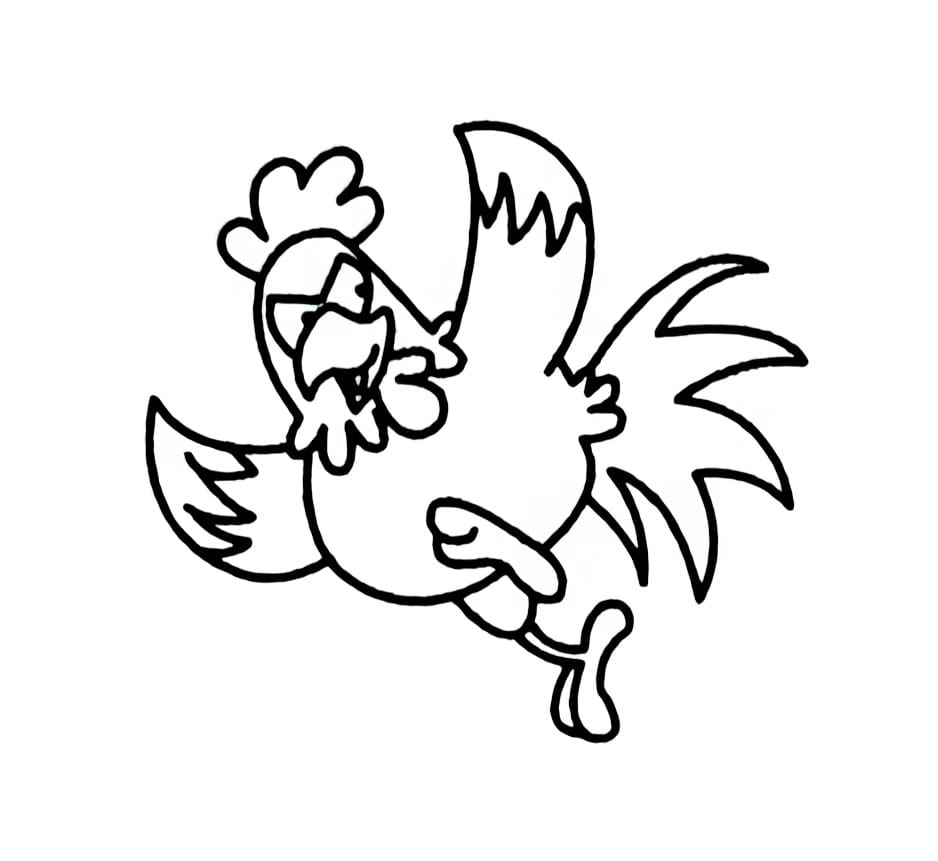 rooster on the run coloring pictures