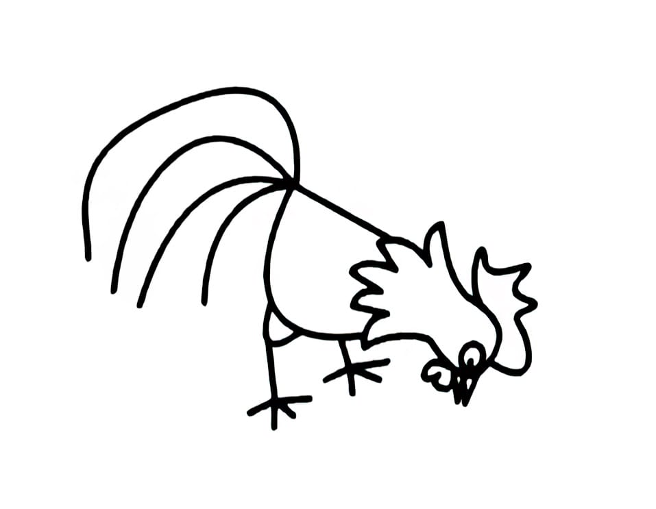 roosters foraging for food coloring pictures