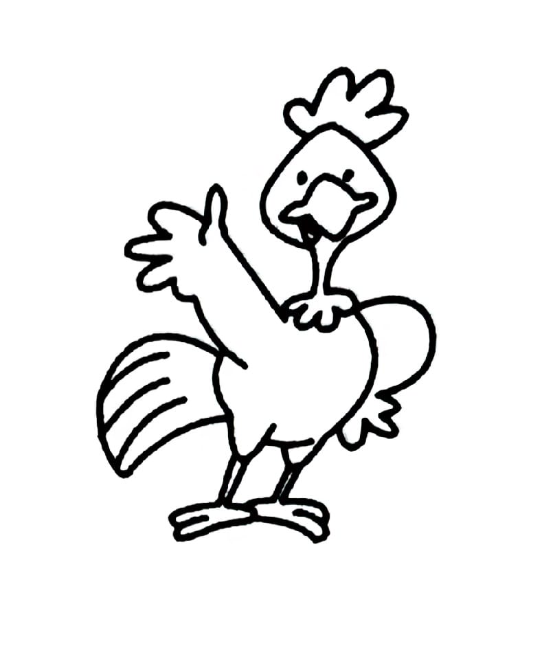 roosters waving their wings in greeting coloring pictures