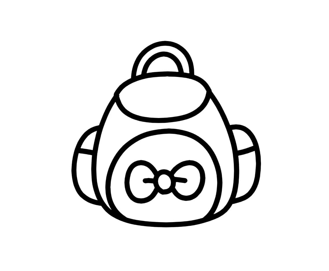 school bag with bow coloring pictures