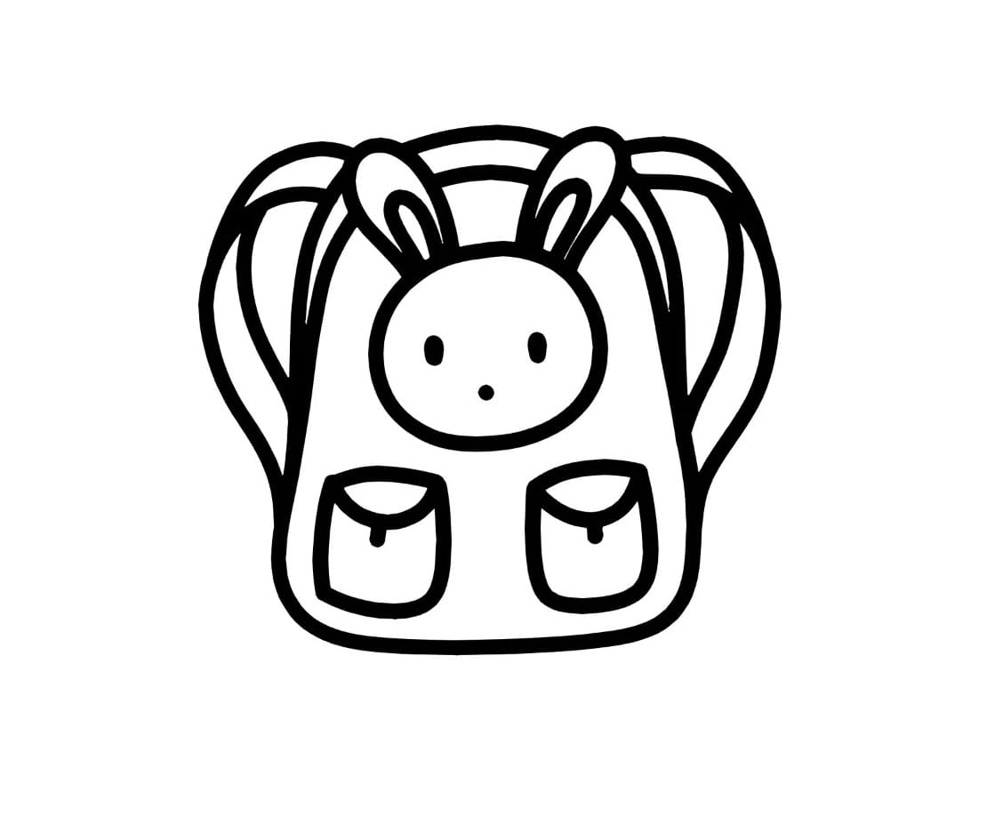 school bag with bunny pattern coloring pictures
