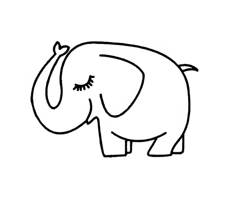 shy elephant coloring pictures
