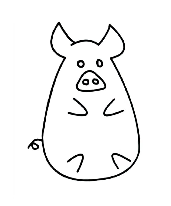 sitting pig coloring pictures