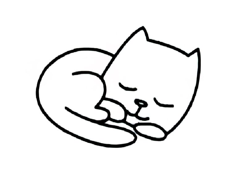 sleeping cat coloring pictures