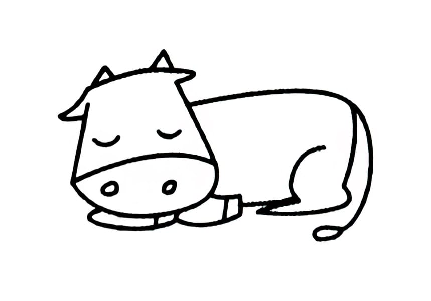 sleeping cow coloring pictures