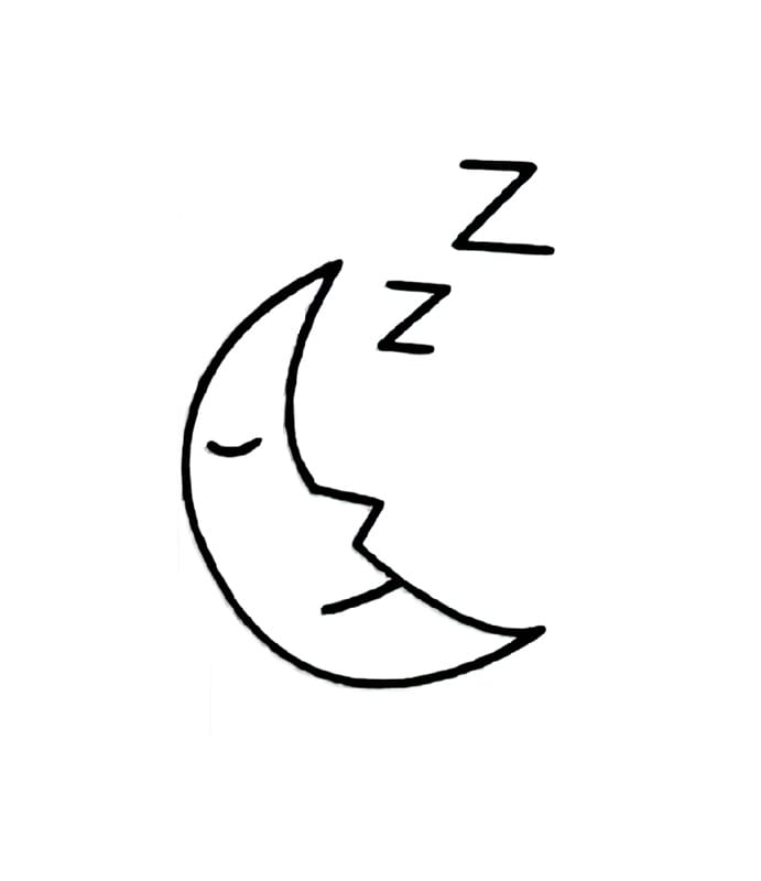 sleeping moon coloring pictures