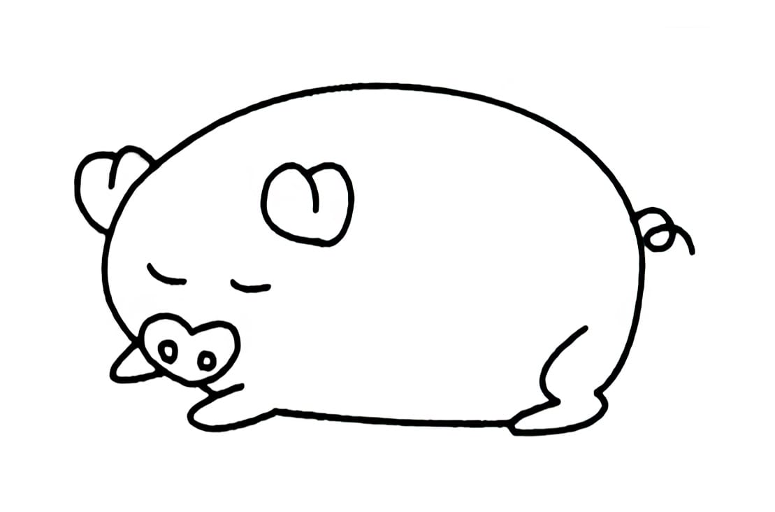 sleeping pig coloring pictures