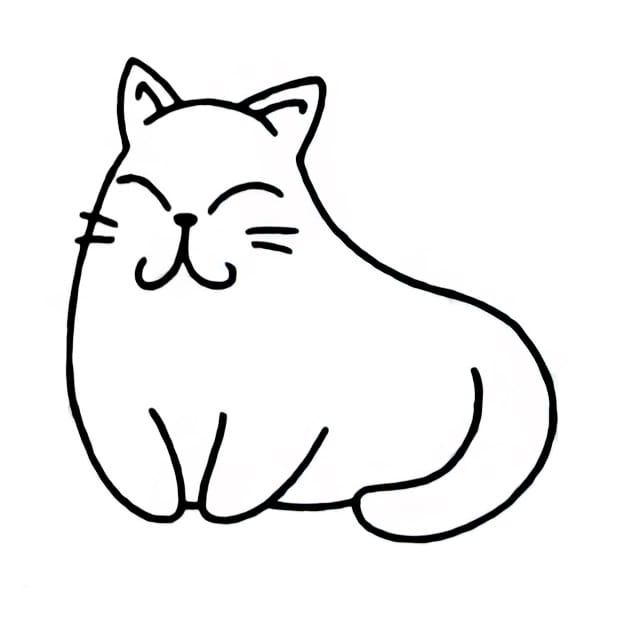 smiling fat cat coloring pictures